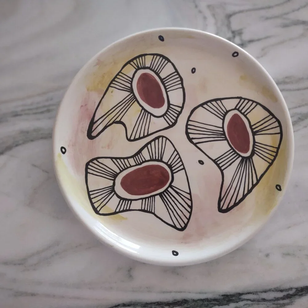 Hand painted authentic decorative plate by Cori Jacobs